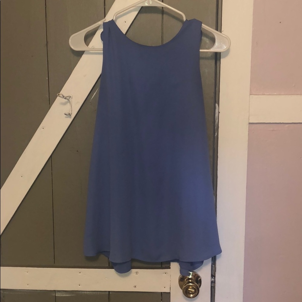 Periwinkle blouse tank with ruffle